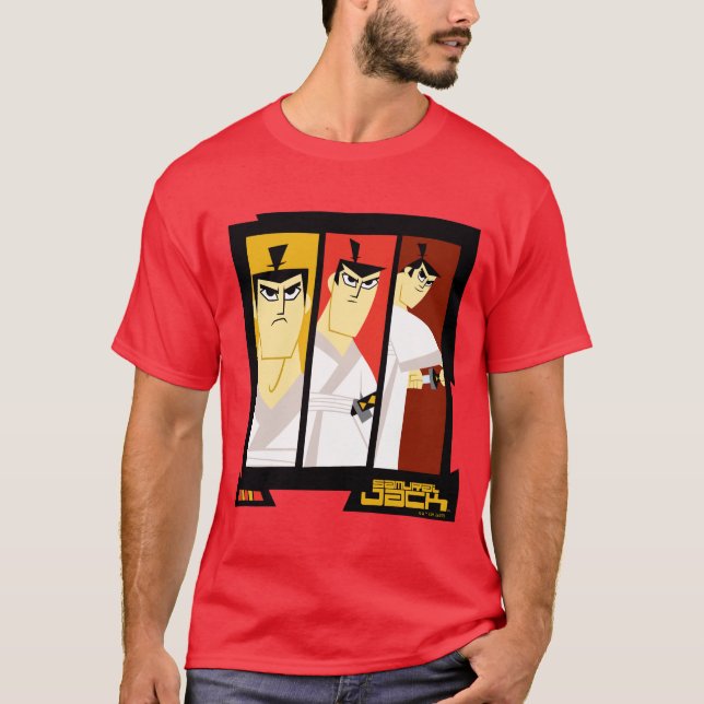 Camiseta Marco futurista de tres paneles de caracteres Samu (Anverso)