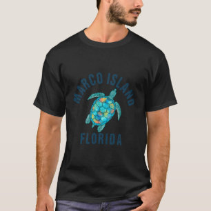 Camiseta Marco Island Beach Design Sea Turtle Ilustracion