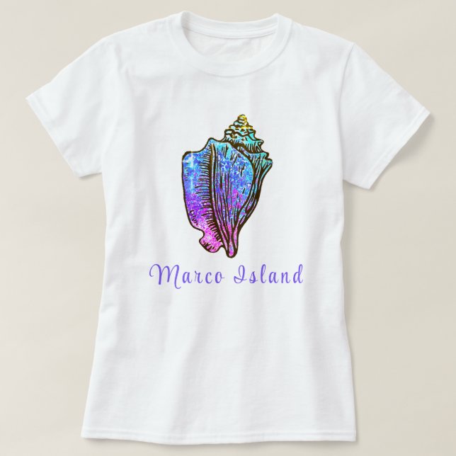 Camiseta Marco Island Florida Bonito Conch Sea Shell (Diseño del anverso)
