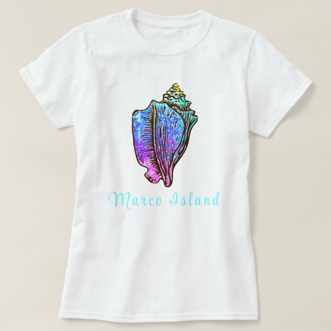 Camiseta Marco Island Florida Bonito Conch Shell (Diseño del anverso)