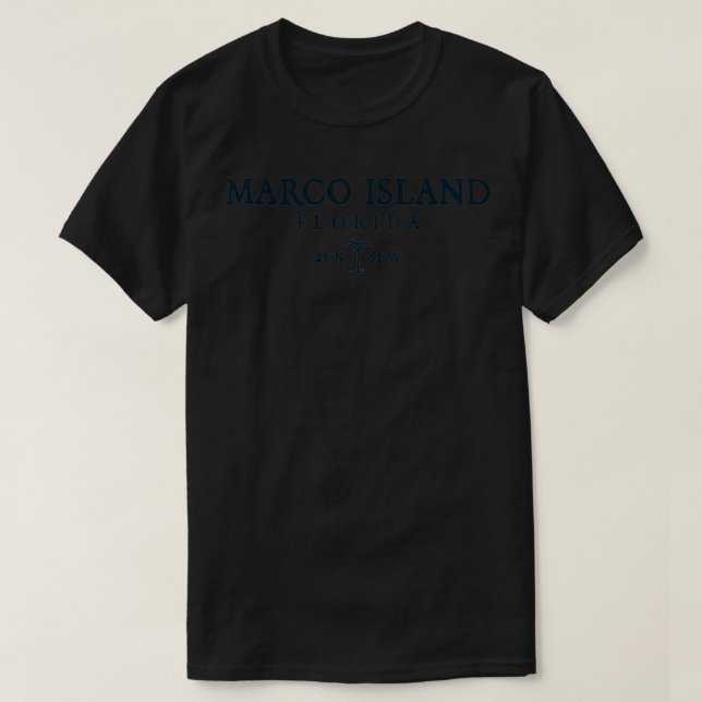 Camiseta Marco Island Florida Palm Tree Surf Beach Gift Tee (Diseño del anverso)