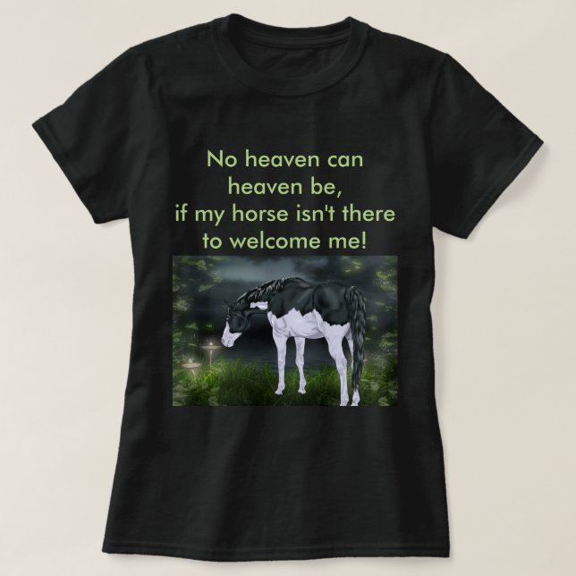 Camiseta Marco negro y blanco sobre un caballo de pintura (Diseño del anverso)