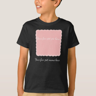 Camiseta Marco personalizado de foto de mascota rosa con bo