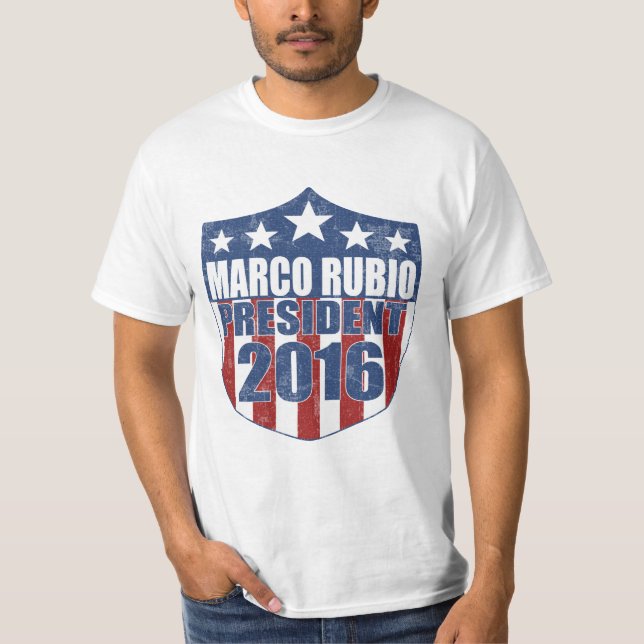 Camiseta Marco Rubio para presidente Shield (Anverso)