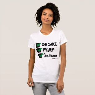 Camiseta Marcos 11:24 KJV Biblia Scripture Mujeres