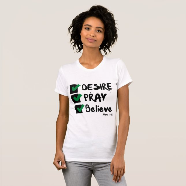 Camiseta Marcos 11:24 KJV Biblia Scripture Mujeres (Anverso completo)