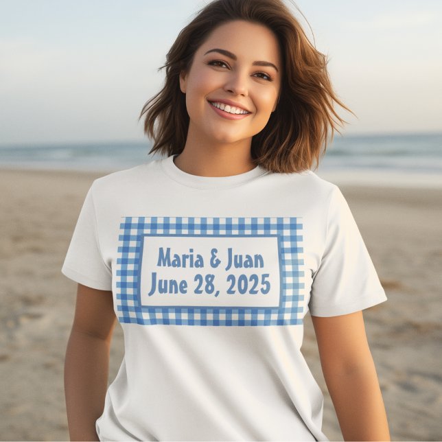 Camiseta Marcos de Gingham azul y blanco (Subido por el creador)