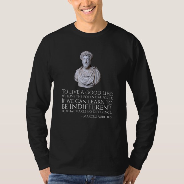 Camiseta Marcus Aurelius Cita Vivir Una Buena Vida - Romaní (Anverso)