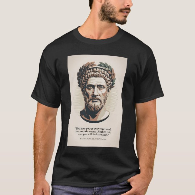 Camiseta Marcus Aurelius Meditations Quote Illustration Art (Anverso)