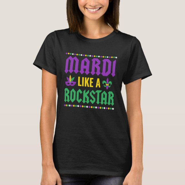 Camiseta Mardi Como Un Rockstar Mardi Gras (Anverso)