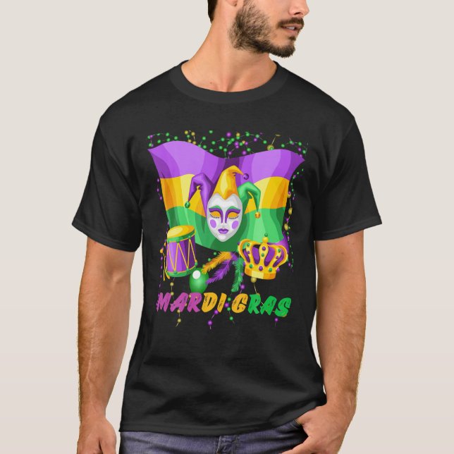 Camiseta Mardi Gras 2022 Aparato Jester Para Niños Chica Ni (Anverso)