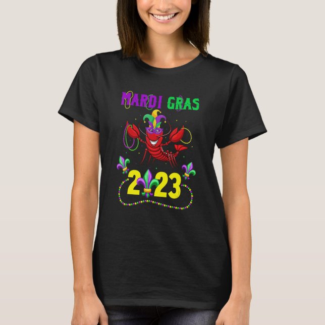 Camiseta Mardi Gras 2023 Crawfish New Orleans Beads Carniva (Anverso)