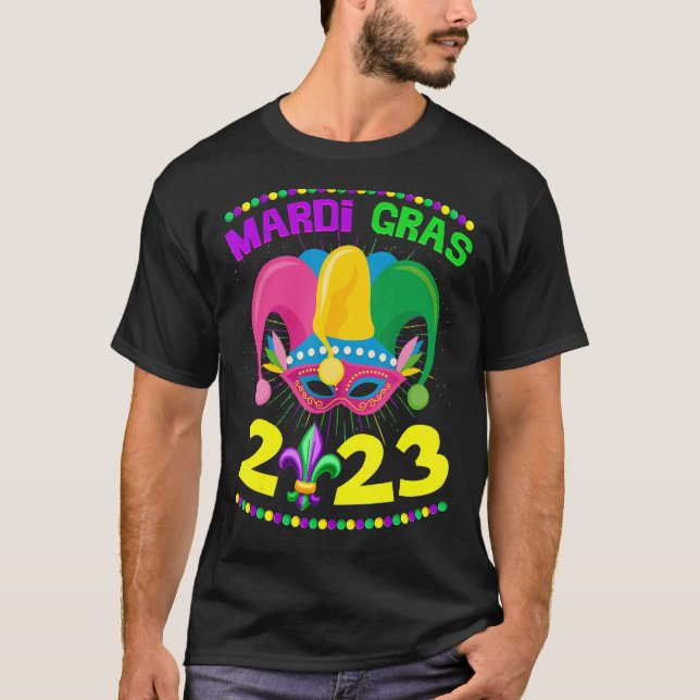 Camiseta Mardi Gras 2023 Jester Set New Orleans Carnaval (Anverso)