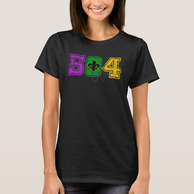 Camiseta Mardi Gras 2023 Nueva Orleans 504 Louisiana Mardi  (Anverso)