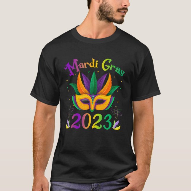 Camiseta Mardi Gras 2023 Vestido Con Máscara (Anverso)