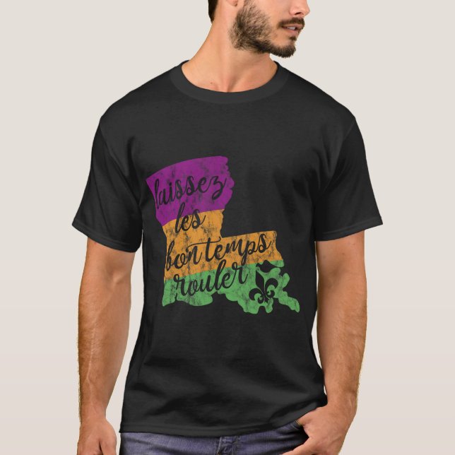 Camiseta Mardi Gras 2025 Laissez Les Bon Temps Rouler New O (Anverso)