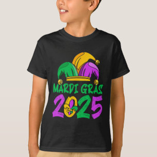 Camiseta Mardi Gras 2025 Mask Feathers Mardi Gras Family Co