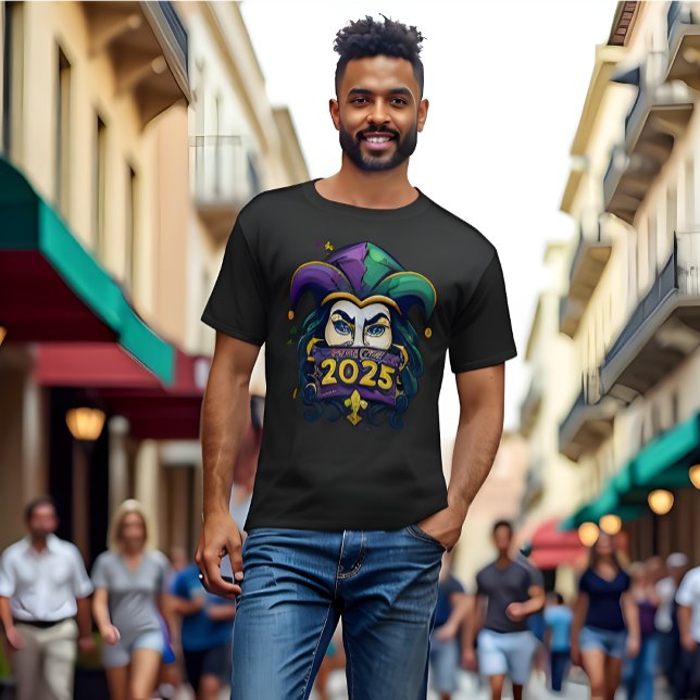 Camiseta Mardi Gras 2025: perlas, máscaras y Recuerdos (Mardi Gras 2025 T-shirt.)