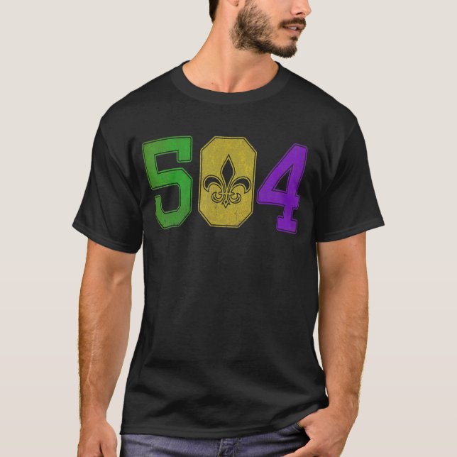Camiseta Mardi Gras 504 Nola Nueva Orleans Louisiana La (Anverso)