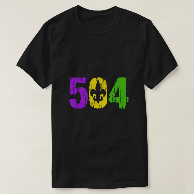 Camiseta Mardi Gras 504 Nola Nueva Orleans Louisiana Mardi  (Diseño del anverso)