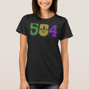 Camiseta Mardi Gras 504 T Shirt Nola Nueva Orleans Louisian