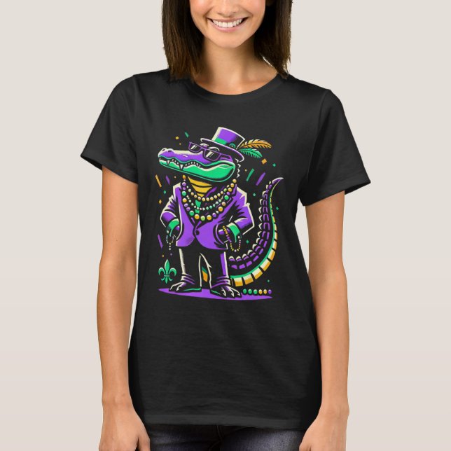Camiseta Mardi Gras Alligator Boys Mardi Gras (Anverso)