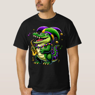 Camiseta Mardi Gras Alligator Jester Carnival Parade Co
