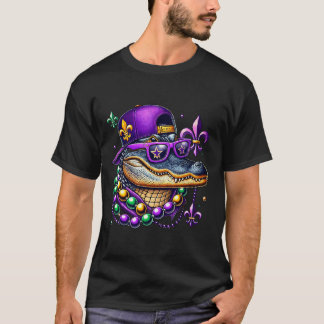 Camiseta Mardi Gras Alligator Mardigator Crocodile Kids Boy