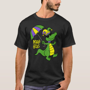 Camiseta Mardi Gras Alligators Sunglass Umbrella Funny Cute