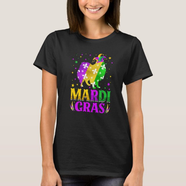 Camiseta Mardi Gras American Eskimo Dog Lover Carnival Jest (Anverso)