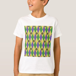 Camiseta Mardi Gras Arlequín Flor de Lis