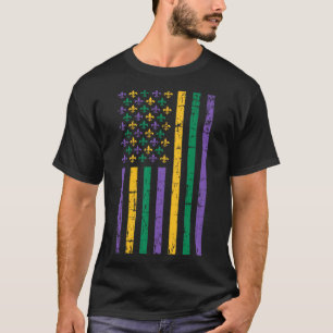 Camiseta Mardi Gras Bandera Estadounidense