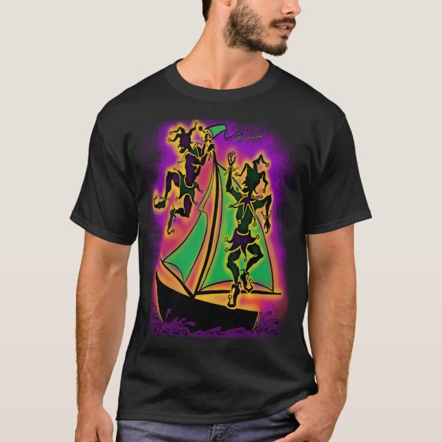 Camiseta Mardi Gras Barco de tontos (Anverso)