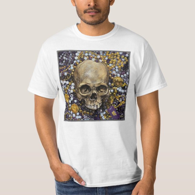 Camiseta Mardi Gras Beads and Skull (Anverso)