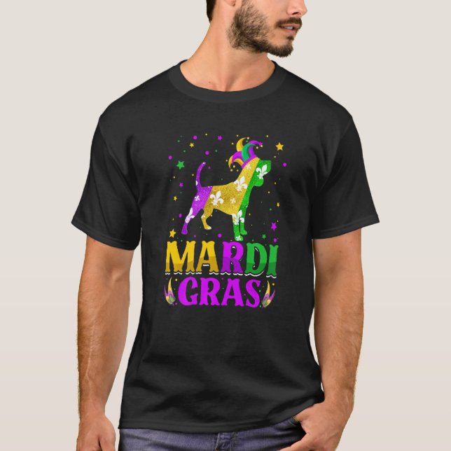 Camiseta Mardi Gras Beagle Dog Lover Carnival Jester Premiu (Anverso)