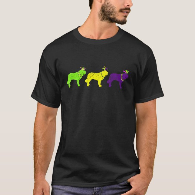 Camiseta Mardi Gras Bernard Beads Dog Dad (Anverso)