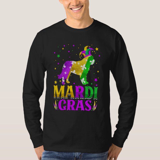 Camiseta Mardi Gras Bernard Dog Lover Carnival Jester (Anverso)