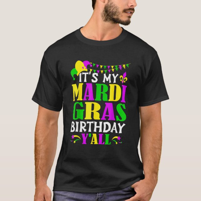 Camiseta Mardi Gras Birthday Costume Its My Mardi Gras Birt (Anverso)