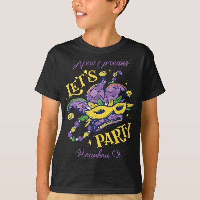 Camiseta Mardi Gras Bourbon Street New Orleans Souvenir Lou (Anverso)