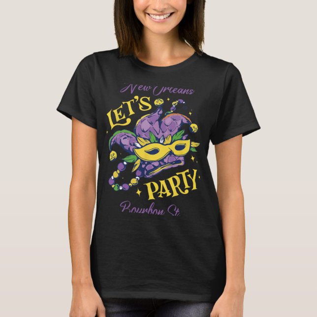 Camiseta Mardi Gras Bourbon Street New Orleans Souvenir Lou (Anverso)