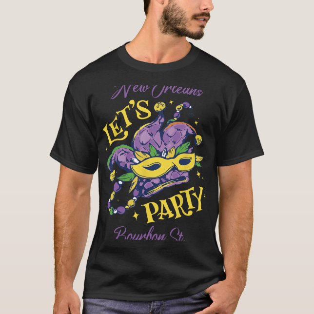 Camiseta Mardi Gras Bourbon Street New Orleans Souvenir Lou (Anverso)