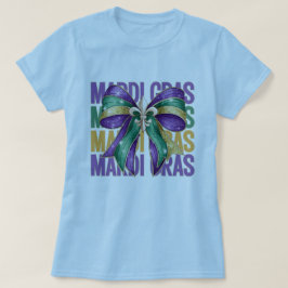 Camiseta 🎭 Mardi Gras Bow T-Shirt - Desi festivo y elegant