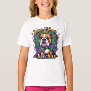Camiseta Mardi Gras Bow Wow Bacchus Bulldog