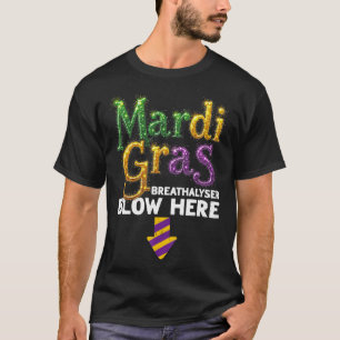 Camiseta Mardi Gras Breathalyzer Blow Acá Divertidos Hombre