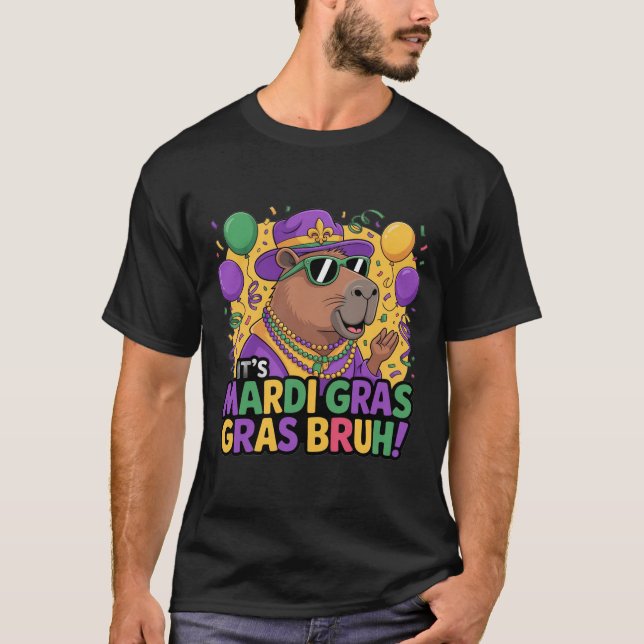 Camiseta Mardi Gras Capybara – Funny Festival Animal Design (Anverso)
