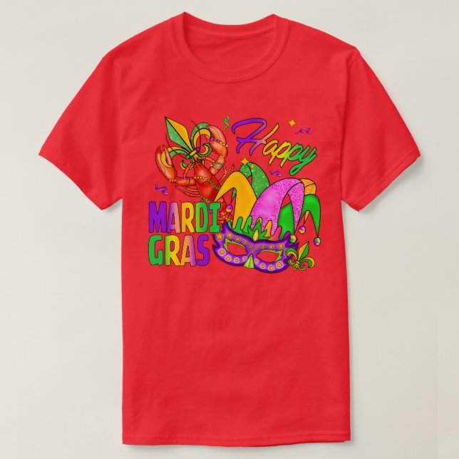 Camiseta Mardi Gras Celebración Festiva De Langostinos Para (Diseño del anverso)