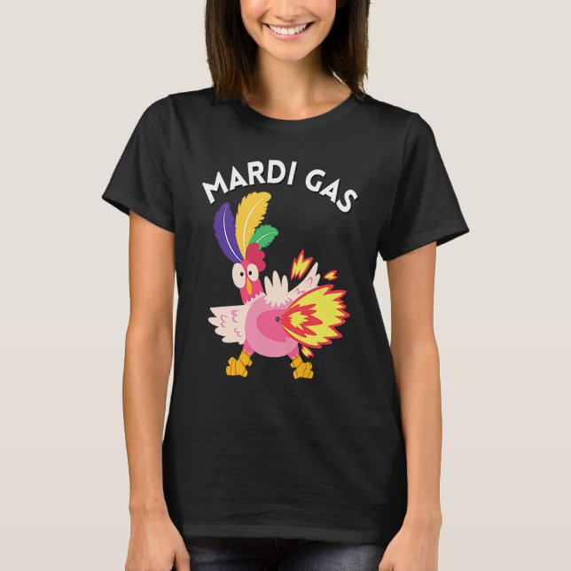 Camiseta Mardi Gras Chicken Meme Farts Mardi Gas Chicken Be (Anverso)