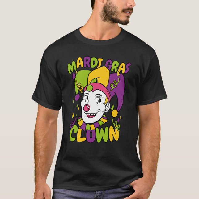 Camiseta Mardi Gras Clown With Jester Hat Carnival Season C (Anverso)