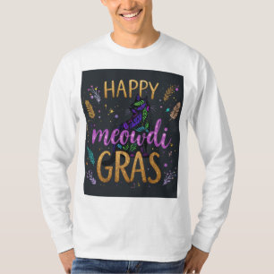 Camiseta Mardi Gras con gato