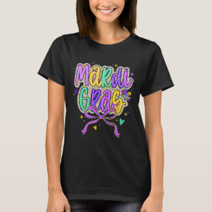 Camiseta Mardi Gras Coquette Bow Fat Martes Nueva Orleans K